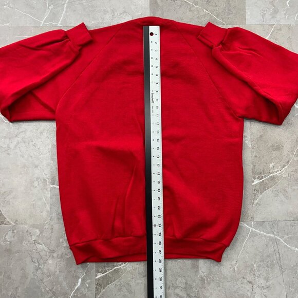 80S VINTAGE JERZEES CREWNECK SWEATSHIRT MENS 2XL XXL PULLOVER BLANK RED SWEATER - Picture 6 of 7